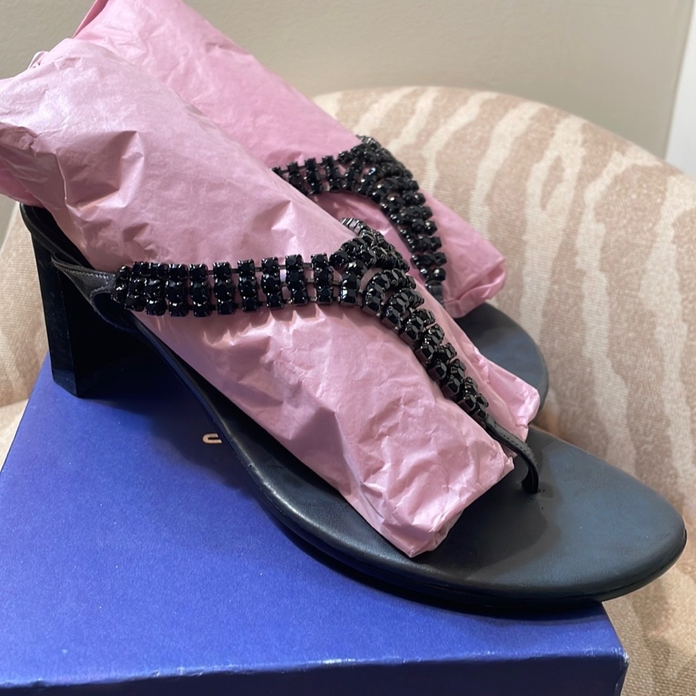 Black crystal block heel Stuart Weitzman